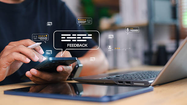 istock Feedback concept, user comment rating online, writing feedback reviews, and reputation management on speech bubbles. 2232130815