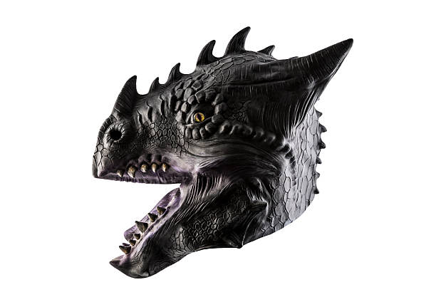 istock Black dragon head isolated on white background with clipping path 2232132048
