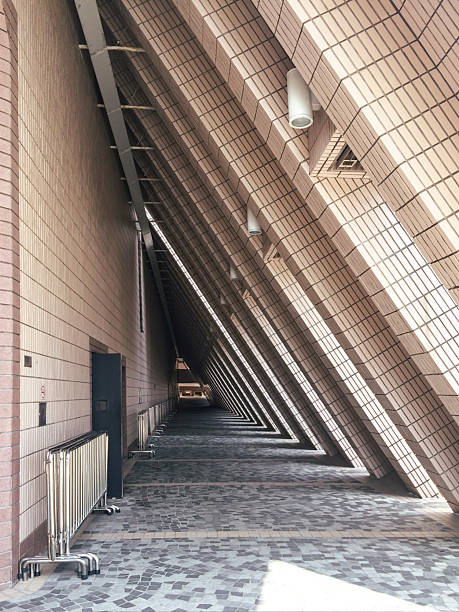 istock A triangular corridor in public buildings in Hong Kong, with very beautiful shadows 2232132361
