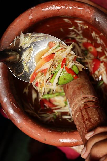istock Papaya salad spicy Thai food 2232136430