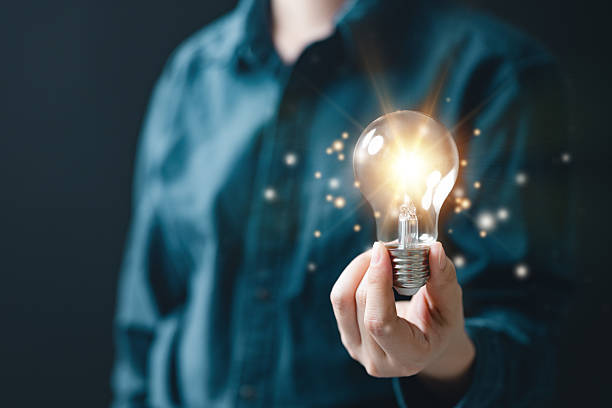 istock Ideas light bulb concept. Creative growth innovation. Invention thinking success. Brainstorm think creativity launch. 2232136508