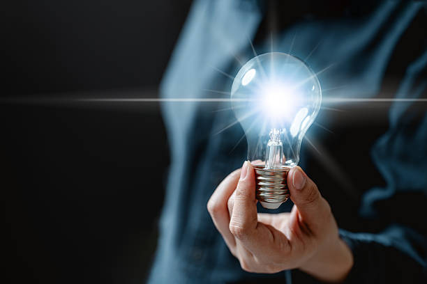 istock Ideas light bulb concept. Creative growth innovation. Invention thinking success. Brainstorm think creativity launch. 2232136546