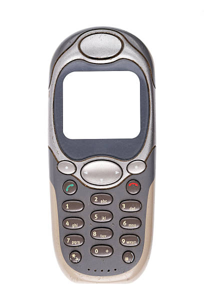 istock Classic mobile phone from the early 2000s with white screen isolated on white background. 2232138244