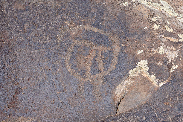 Ancient ornamental carving on volcanic rock