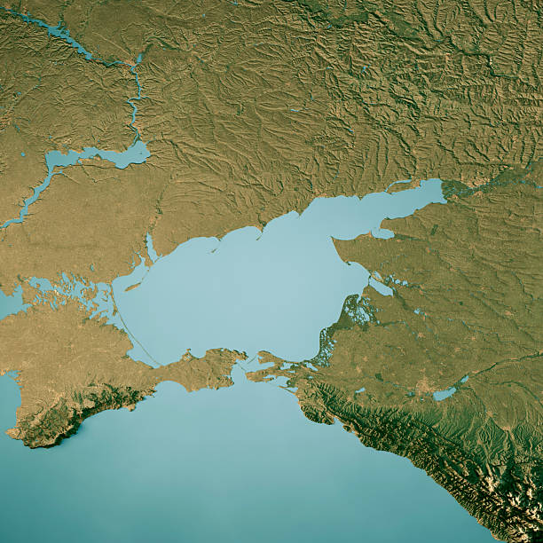 istock Sea Of Azov Satellite Topographic Map 3D Render Color 2232142280
