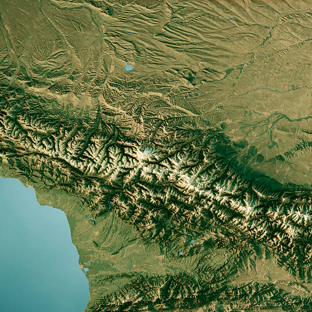 istock Mount Elbrus Caucasus Satellite Topographic Map 3D Render Color 2232142410