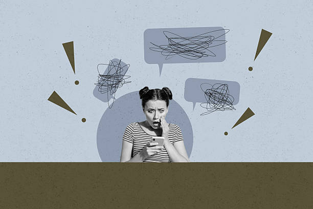 istock Collage with person surrounded by message bubbles symbolizing chatting communication online interaction business 2232142947
