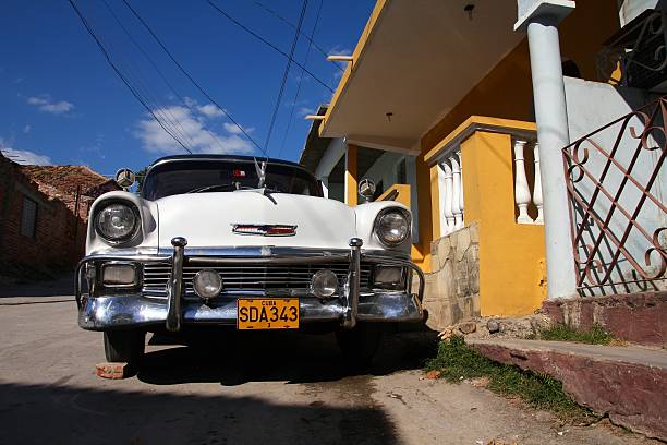 Classic Chevrolet yank tank car parked in Trinidad. Cuba has one of the lowest vehicle per capita rates.