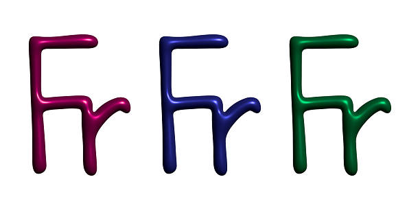 3d french franc currency symbol. Single element for design