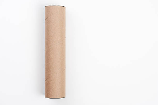 istock Cardboard tube lying on a white background 2232145507