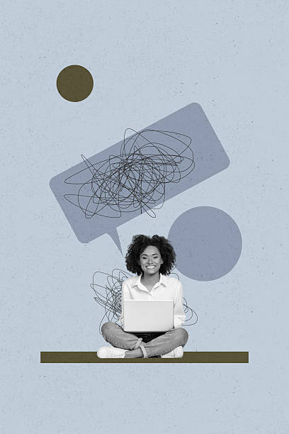istock Collage with person surrounded by message bubbles symbolizing chatting communication online interaction business 2232145773