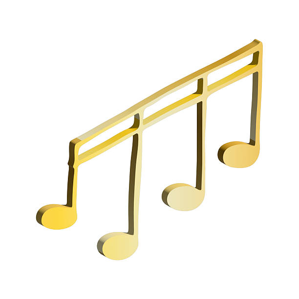 istock 3d music note. Hand drawn musical symbol. Single element for print, web, design, decor, logo 2232148938