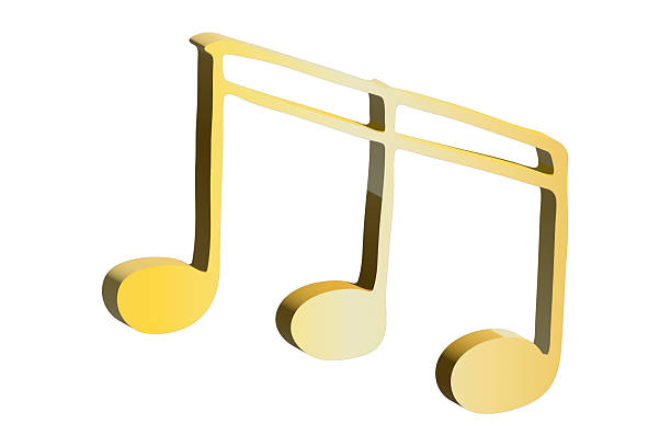 istock 3d music note. Hand drawn musical symbol. Single element for print, web, design, decor, logo 2232149109