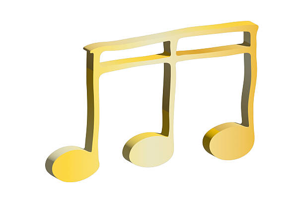 istock 3d music note. Hand drawn musical symbol. Single element for print, web, design, decor, logo 2232149115