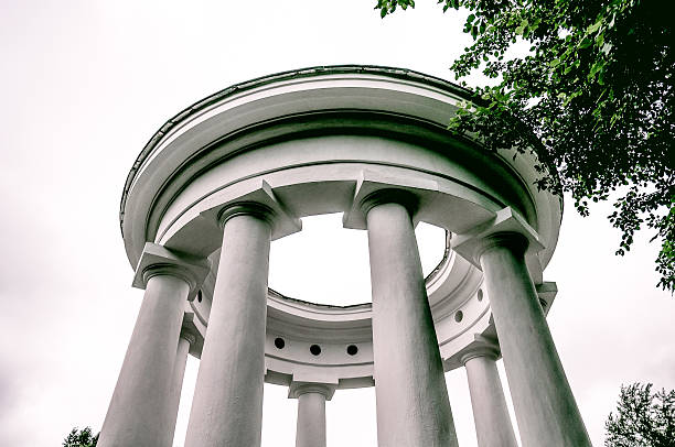 Ekaterinburg, Russia, 27 June 2016, Old white historical architecture rotunda with columns, exterior view outdoor panorama