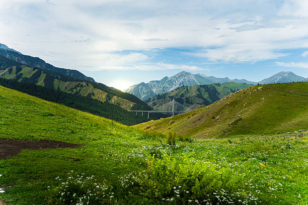 Mountains, rivers, grasslands, continuous ranges of mountains, lush forests, and the blue sky