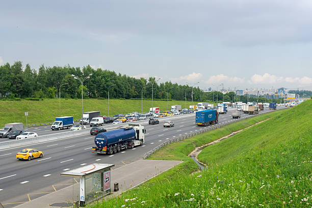 Moscow, Russia - July 17. 2025: traffic on the Moscow Automobile Ring Road