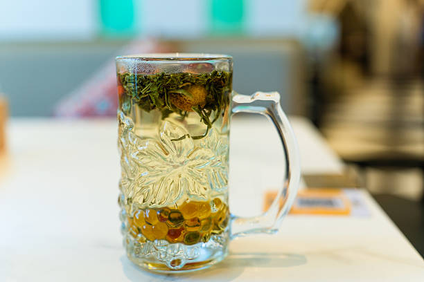 The health-preserving tea water in the cup