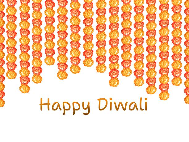 istock Happy Diwali Card with Marigold Garlands 2232176230