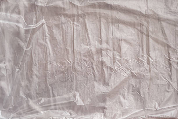 istock Top view of a wrinkled white plastic sheet. 2232178615