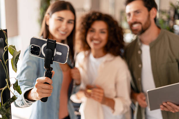 istock Young entrepreneurs filming a video for their startup 2232180665