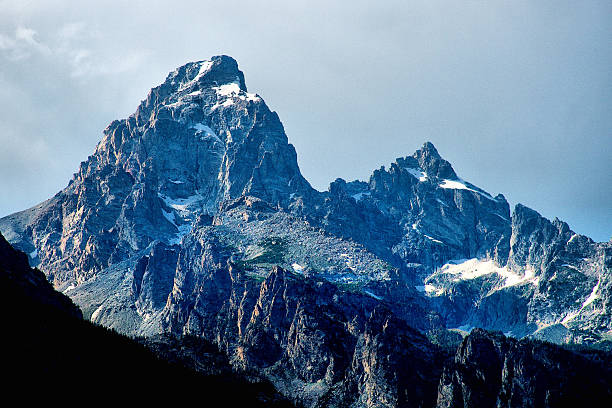 Rough and jagged peaks of mountains in the Grand Teton National Park.