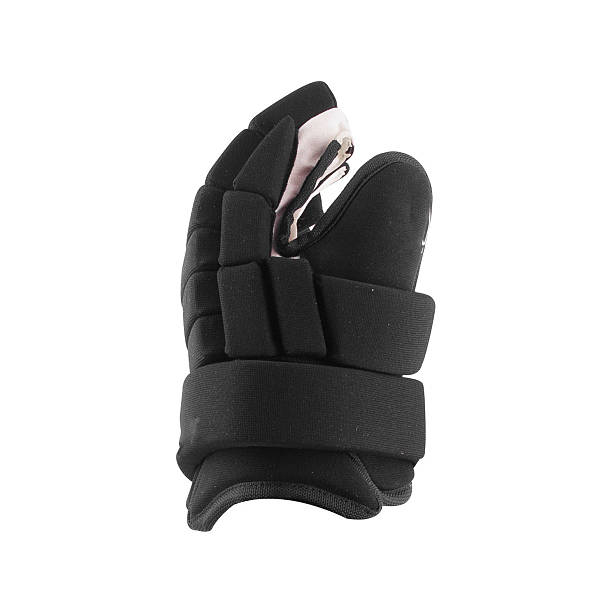 istock Black ice hockey protective gloves isolated on white background. 2232183257