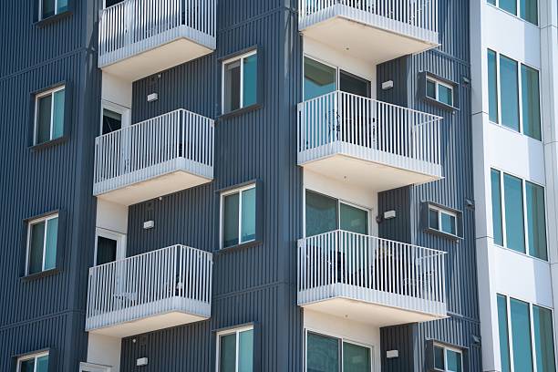 istock Modern apartment building facade with balconies. 2232183350