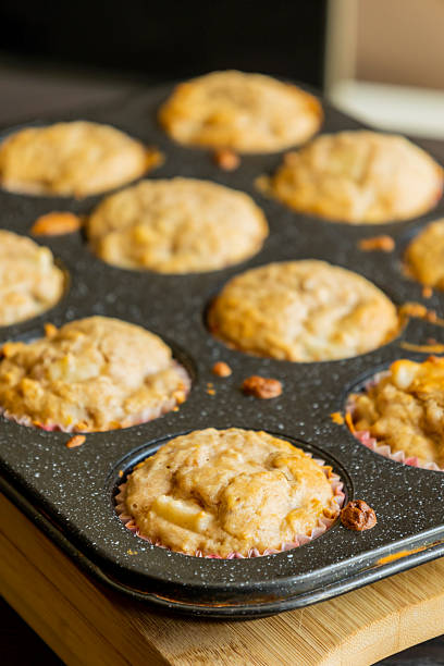 Bakery variety, such as muffins, matcha shells, vanilla and chocolate. Walnut and raisin bread