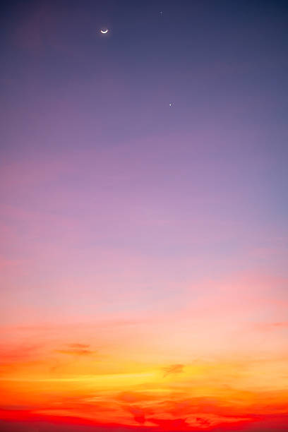 istock Beautiful , luxury soft gradient orange gold clouds and sunlight on the blue sky perfect for the background, take in evening,Twilight, Large size, high definition landscape photo,Vertical 2232185600