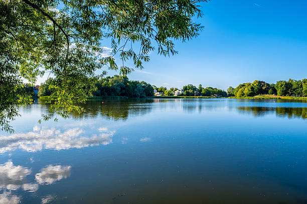 istock Cloud Reflections on Knieperteich Lake in Stralsund, Germany 2232189281