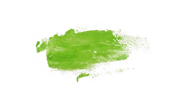 istock Green watercolor blush isolated on white background. 2232192581