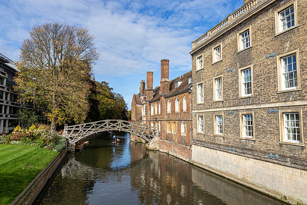 istock Mathematical Bridge and punt on the River Cam, Cambridge 2232193055