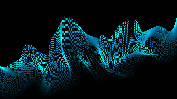 istock Modern Blue Wave Lines on Black Background. Abstract Business Wallpaper. Futuristic. Technology. Bg. Vector Illustration 2232196449