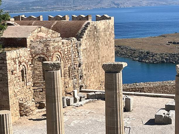 This is a picture of the dry rocky landscape surrounding the Acropolise at Lindos on the Greek Island of Lindos