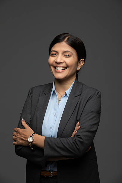 istock One businesswoman studio portrait looking at the camera. 2232204936