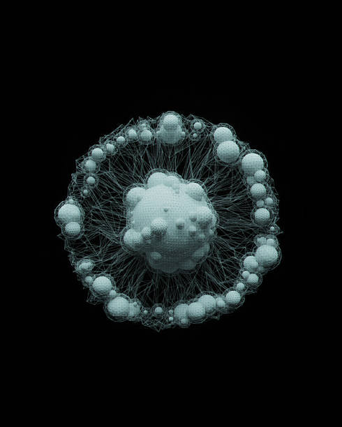 istock Nano Tech Nanotechnology Nano Sphere Circular Clustered Spheres Wireframe Network Blue Nano Cluster Molecular Futuristic Design 2232206255