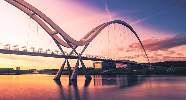 istock Infinity Bridge on dramatic sky at sunset in Stockton-on-Tees, UK. 2232220650