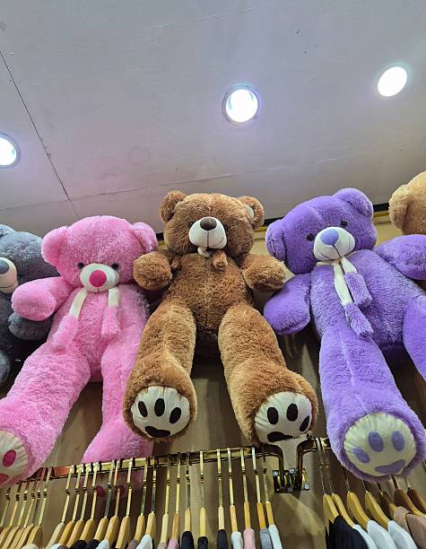 istock cute teddy bear shot displayed on the wall 2232220930
