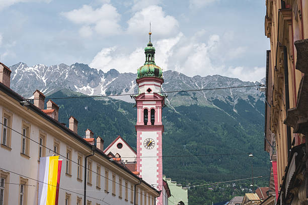 istock Historic Clock Tower in Innsbruck with Alpine Backdrop 2232222407