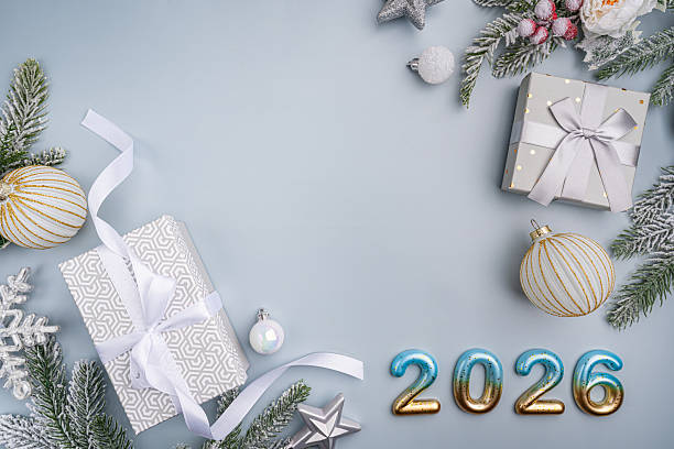 istock Elegant New Year 2026 Celebration with Silver Decor 2232224658