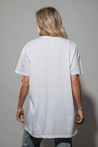istock Wearing Oversized White T-Shirt with Blank Space for Mockup 2232225809
