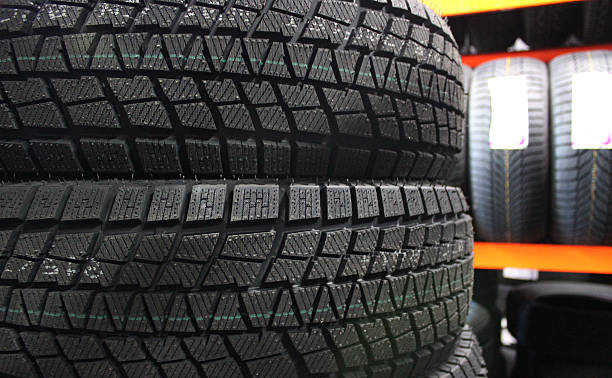 istock Variety Car Tires Stacked In Tire Storage 2232233044