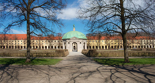 Historic Dianatempel Framed by Trees in Hofgarten Park
