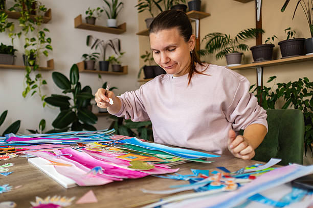 istock Woman crafting in a cozy workspace 2232259792