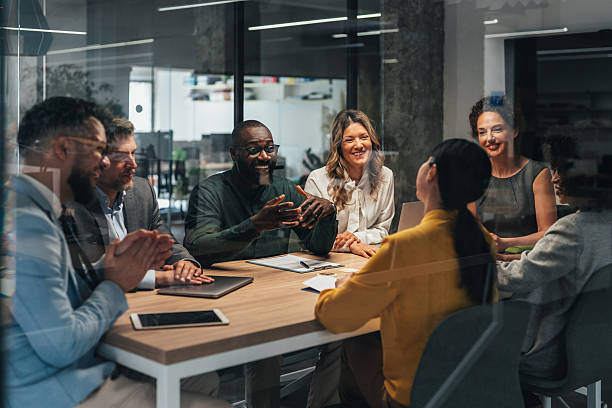 istock Diverse team in a business meeting collaborating on projects 2232266713