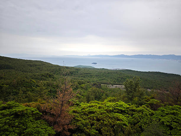 View of Kagoshima bay from Sakurajima peninsula, Kyūshū, Japan.