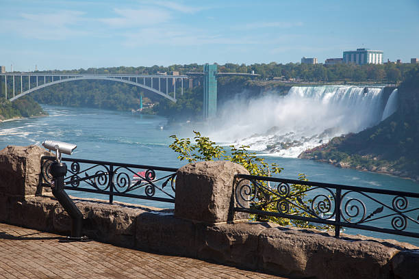 Tourists on the road in Niagara Falls. Niagara Falls, Canada - September 20, 2024.