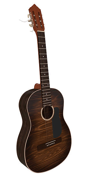 istock Classical brown guitar with wooden body 3d render 2232273036