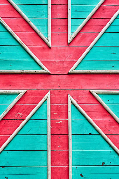 Flag of Great Britain on an old wooden